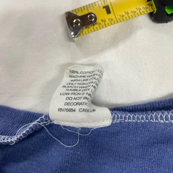 Abercrombie & Fitch Womens Blue Grey Raglan Baseball Graphic T Shirt Medium Y2K - Picture 4 of 7